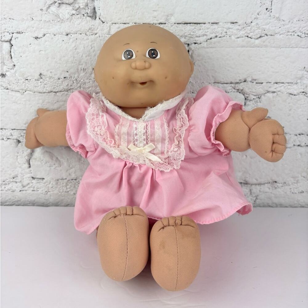 Vintage 80’s Cabbage Patch Kids Bald Brown Eyed Doll